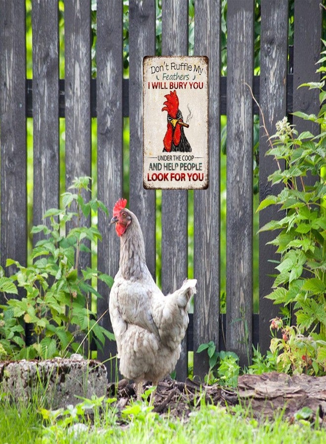 Bnesi Metal Vintage Chicken Coop Tin Decor Chicken Coops Street Signs Home Wall Decor for Living Room Bedroom Indoor Outdoor Chicken Decor for Coop Funny Outdoor (Funny, Medium) - Image 4